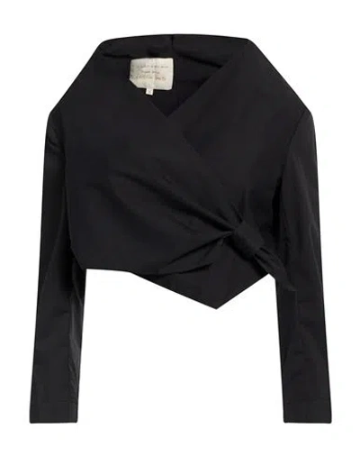 Alessia Santi Woman Jacket Black Size 4 Cotton, Polyamide, Elastane