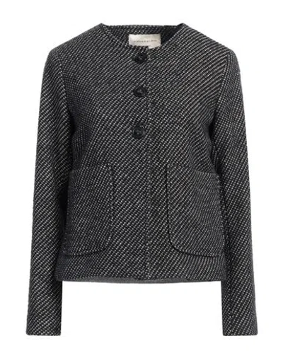 Alessia Santi Woman Jacket Black Size 4 Wool, Polyester, Acrylic, Polyamide
