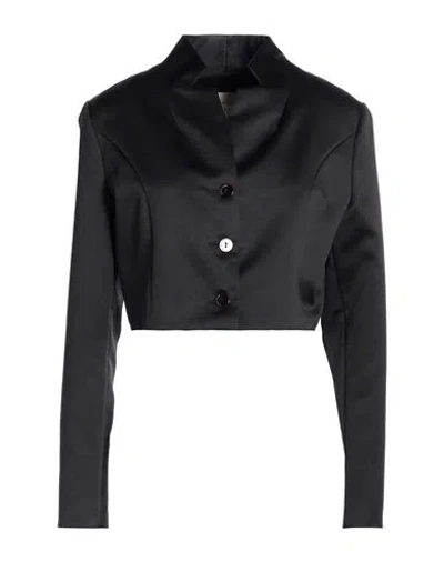 Alessia Santi Woman Jacket Black Size 8 Polyester