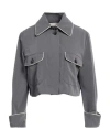 Alessia Santi Woman Jacket Grey Size 6 Polyester, Viscose, Elastane In Grey