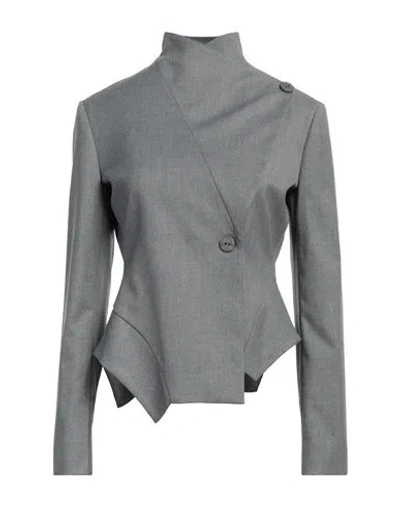 Alessia Santi Woman Jacket Grey Size 6 Polyester, Viscose, Elastane