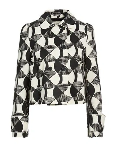 Alessia Santi Woman Jacket Ivory Size 6 Cotton, Viscose In Multi