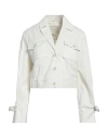 Alessia Santi Woman Jacket Ivory Size 8 Cotton, Elastane In White