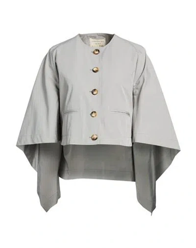 Alessia Santi Woman Jacket Light Grey Size 6 Polyester, Cotton In Gray