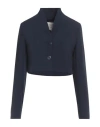 Alessia Santi Woman Jacket Midnight Blue Size 10 Polyester, Viscose, Elastane In Blue