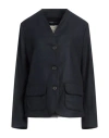 Alessia Santi Woman Jacket Midnight Blue Size 6 Polyester, Viscose, Wool, Elastane In Black