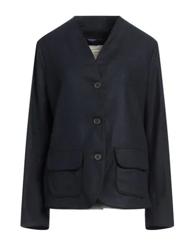 Alessia Santi Woman Jacket Midnight Blue Size 6 Polyester, Viscose, Wool, Elastane In Black