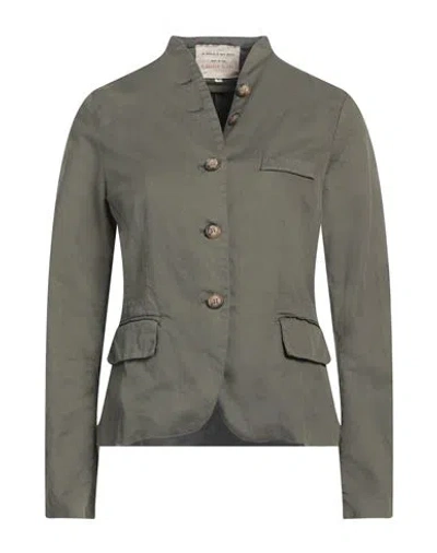 Alessia Santi Woman Jacket Military Green Size 12 Linen, Cotton, Elastane