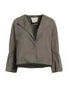 Alessia Santi Woman Jacket Military Green Size 6 Linen, Cotton, Elastane