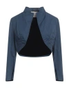 Alessia Santi Woman Jacket Navy Size 10 Cotton, Polyamide, Elastane In Navy