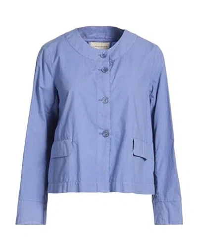 Alessia Santi Woman Jacket Purple Size 4 Cotton In Blue