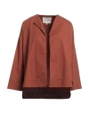 Alessia Santi Woman Jacket Rust Size 10 Cotton, Polyamide, Elastane In Red
