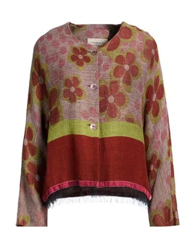 Alessia Santi Woman Jacket Rust Size 3 Acrylic, Modal, Wool, Alpaca Wool In Brown