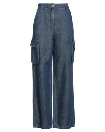 Alessia Santi Woman Jeans Blue Size 25 Cotton, Linen