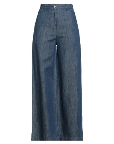 Alessia Santi Woman Jeans Blue Size 28 Cotton, Linen