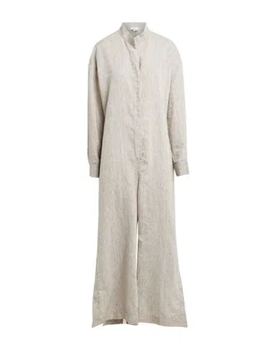 Alessia Santi Woman Jumpsuit Black Size 8 Linen, Polyester, Cotton In Gray