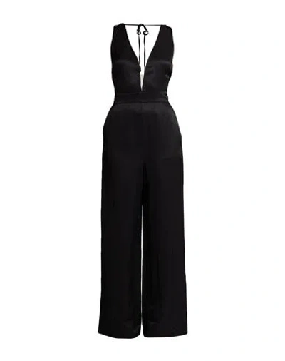 Alessia Santi Woman Jumpsuit Black Size 8 Viscose, Linen, Polyamide