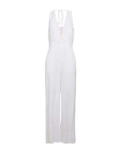 Alessia Santi Woman Jumpsuit White Size 6 Viscose, Linen, Polyamide
