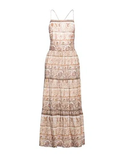 Alessia Santi Woman Maxi Dress Beige Size 6 Cotton In Multi