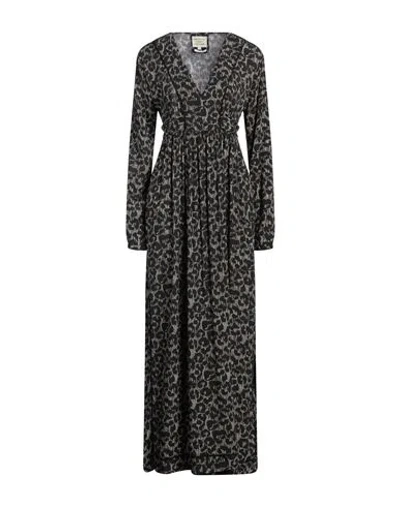 Alessia Santi Woman Maxi Dress Beige Size 8 Viscose In Black