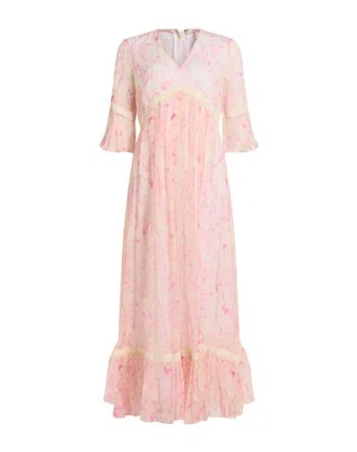 Alessia Santi Woman Maxi Dress Pink Size 6 Cotton, Polyester