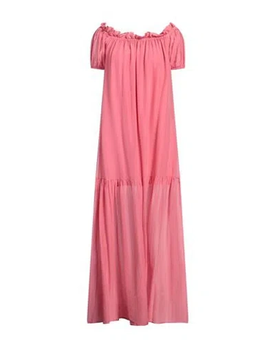 Alessia Santi Woman Maxi Dress Pink Size 4 Cotton, Silk, Viscose