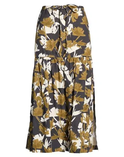 Alessia Santi Woman Maxi Skirt Charcoal Size 10 Cotton In Gray