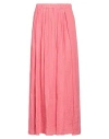 Alessia Santi Woman Maxi Skirt Coral Size 12 Linen In Red