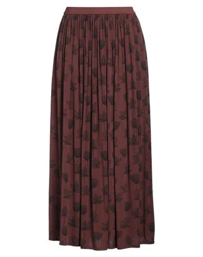 Alessia Santi Woman Maxi Skirt Dark Brown Size 6 Viscose