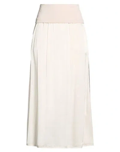 Alessia Santi Woman Maxi Skirt Ivory Size 2 Viscose, Elastane In White