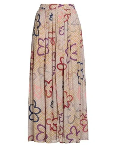 Alessia Santi Woman Maxi Skirt Mustard Size 6 Viscose In Brown