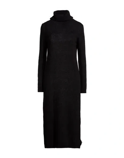Alessia Santi Woman Midi Dress Black Size 1 Alpaca Wool, Polyamide, Wool