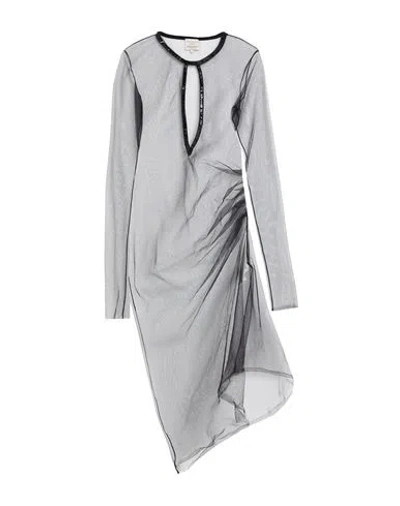 Alessia Santi Woman Midi Dress Black Size 1 Polyamide In Gray