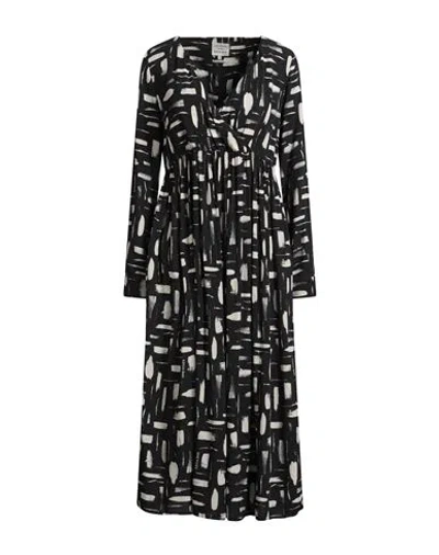 Alessia Santi Woman Midi Dress Black Size 4 Viscose In Blue