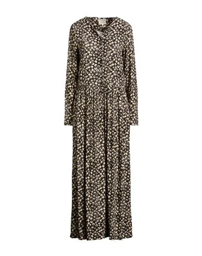 Alessia Santi Woman Midi Dress Black Size 4 Viscose In Multi
