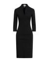 ALESSIA SANTI ALESSIA SANTI WOMAN MIDI DRESS BLACK SIZE 6 COTTON, POLYAMIDE, ELASTANE