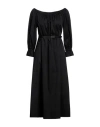 Alessia Santi Woman Midi Dress Black Size 6 Cotton, Polyamide, Elastane In Black