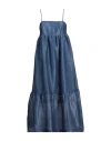 Alessia Santi Woman Midi Dress Blue Size 6 Viscose, Polyester