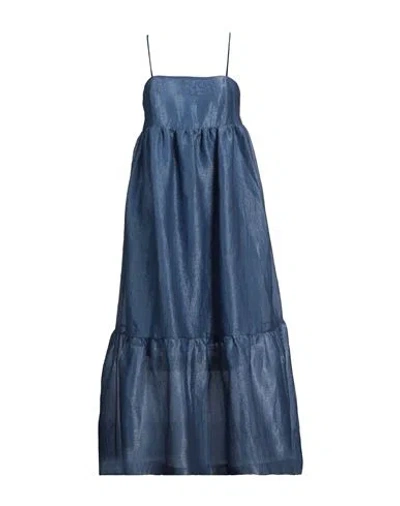 Alessia Santi Woman Midi Dress Blue Size 6 Viscose, Polyester