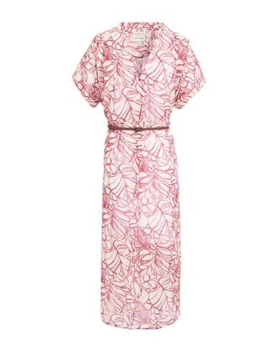 Alessia Santi Woman Midi Dress Brick Size 6 Cotton In Pink