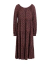 Alessia Santi Woman Midi Dress Brown Size 6 Viscose In Brown