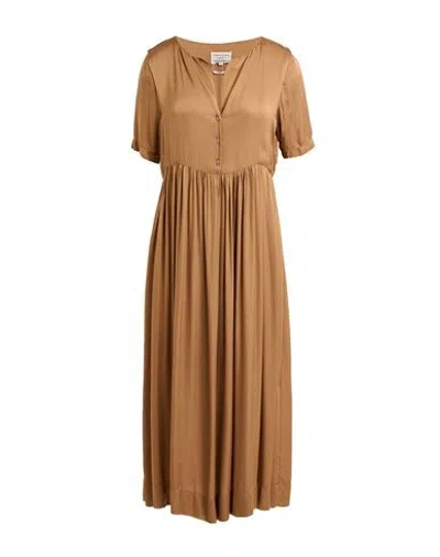 Alessia Santi Woman Midi Dress Camel Size 8 Viscose In Brown