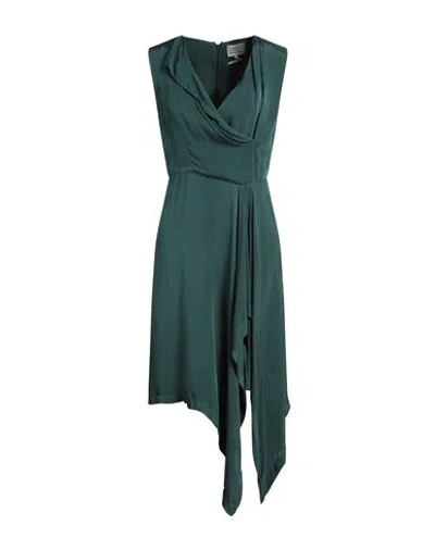 Alessia Santi Woman Midi Dress Dark Green Size 6 Viscose, Cupro