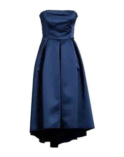 Alessia Santi Woman Midi Dress Deep Teal Size 4 Polyester In Blue