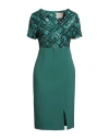 Alessia Santi Woman Midi Dress Emerald Green Size 8 Polyester, Elastane In Green