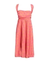 ALESSIA SANTI ALESSIA SANTI WOMAN MIDI DRESS FUCHSIA SIZE 8 COTTON, SILK