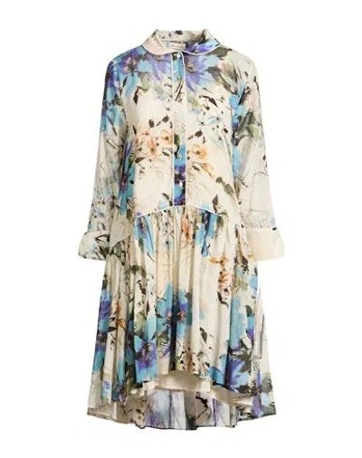Alessia Santi Woman Midi Dress Ivory Size 12 Viscose In Multi