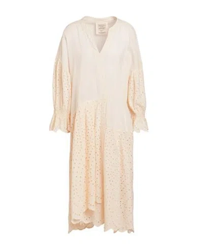 Alessia Santi Woman Midi Dress Ivory Size 6 Cotton