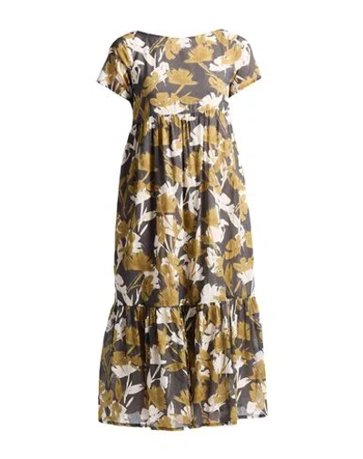 Alessia Santi Woman Midi Dress Lead Size 6 Cotton In Gray