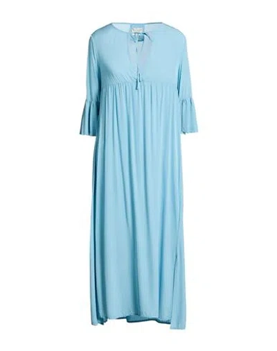 Alessia Santi Woman Midi Dress Light Blue Size 2 Viscose